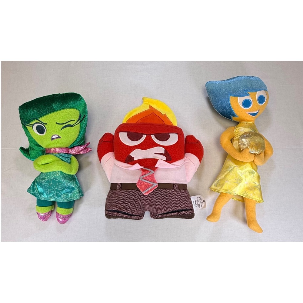 Disney Pixar Inside Out Plush 3Set Joy Anger Disgust Stuffed Figures HD141507
